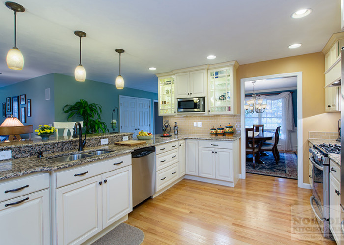 Painted cabinet at sink and dishwasher