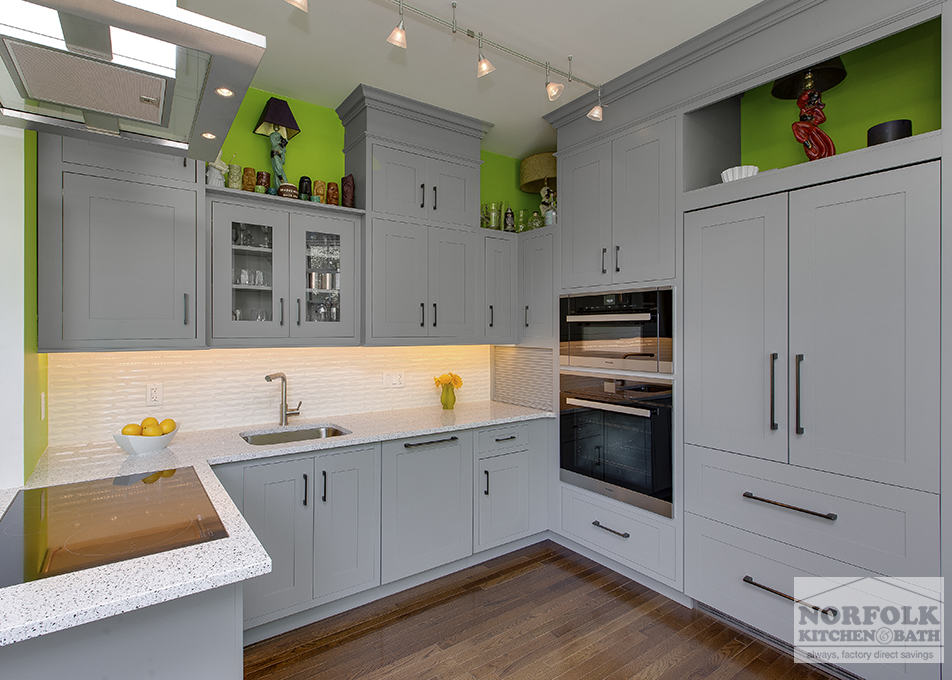 Modern Grey Kitchen Remodel Jamaica, Modern Kitchen Cabinets Massachusetts