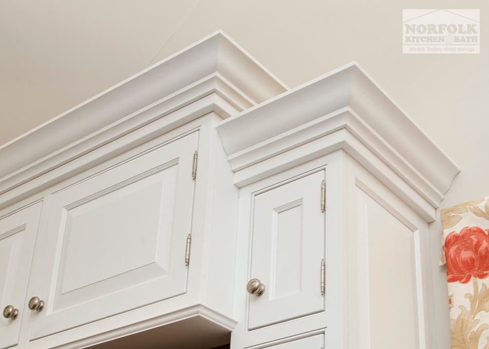 up view of beautiful stacked crown molding