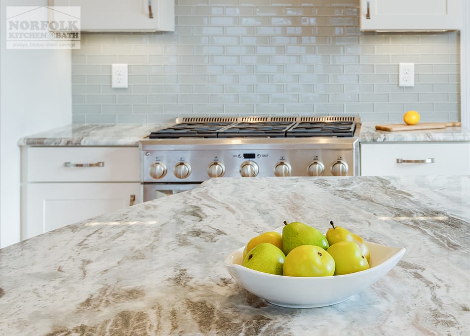 fantasy brown granite countertop on island close up 