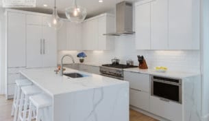 White Contemporary Kitchen In Boston, MA