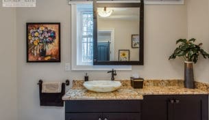 Showplace Bathroom With Sliding Mirror - Merrimack, NH