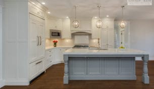Two Tone Kitchen with Furniture Legs - Winchester, MA