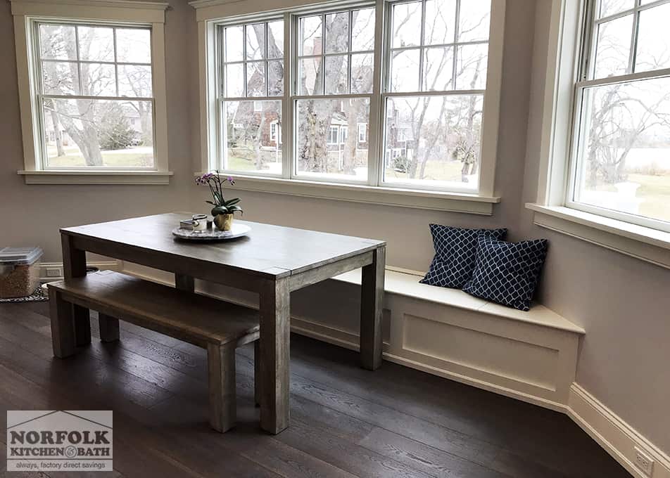 custom seating bench for dining area