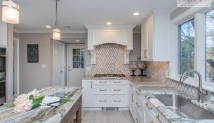 White Showplace Kitchen With Custom Island - Haverhill, MA