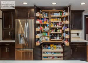 Large Pantry Cabinet filled with canned goods