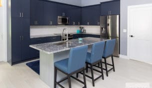 Blue Kitchen With Accent Island - Laconia, NH