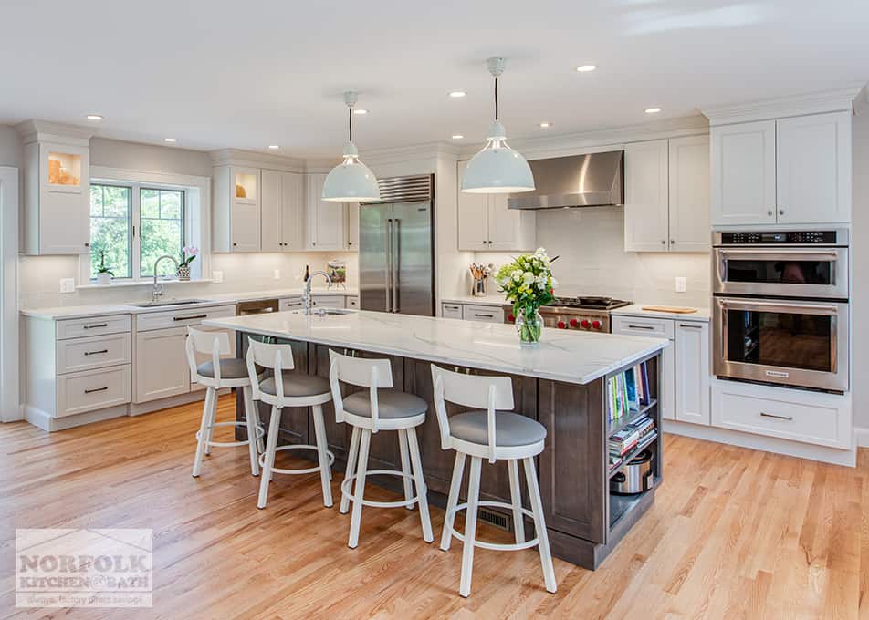 Extra Large White Kitchen With Accent Island Norfolk Kitchen Bath