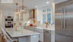 White Shaker Kitchen With Gold Accents - Goffstown, NH