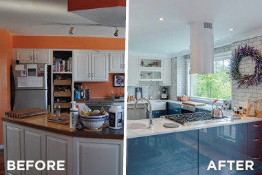 before and after kitchen picture