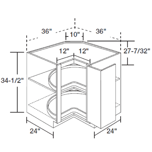 corner lazy susan cabinet specs