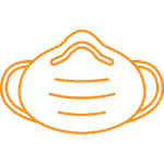 orange face mask icon