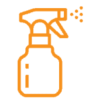 orange sanitizer spray icon