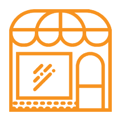 orange showroom icon