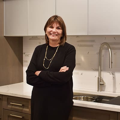 Anne Marie Diamond, a Norfolk Kitchen & Bath designer at the Framingham, MA showroom