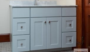 Gray Bath Vanity With Faux Marble Top - Quincy, MA