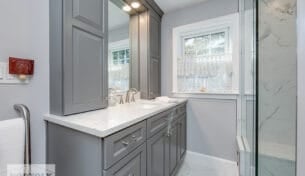 Gray Master Bath Remodel - Randolph, MA