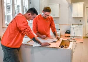 Norfolk kitchen remodelers in an unfinished white kitchen