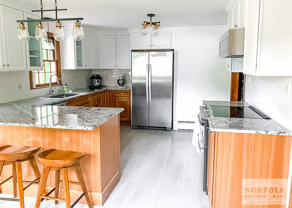 two tone kitchen remodel design by Traci at Norfolk Kitchen & Bath Salem