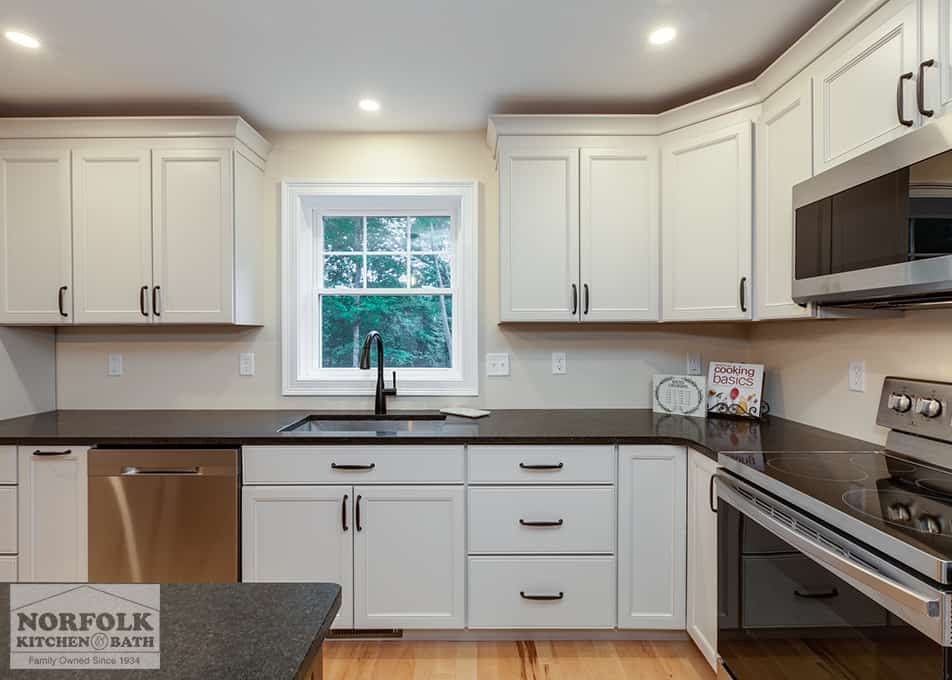 white kitchen remodel in Hudson, NH