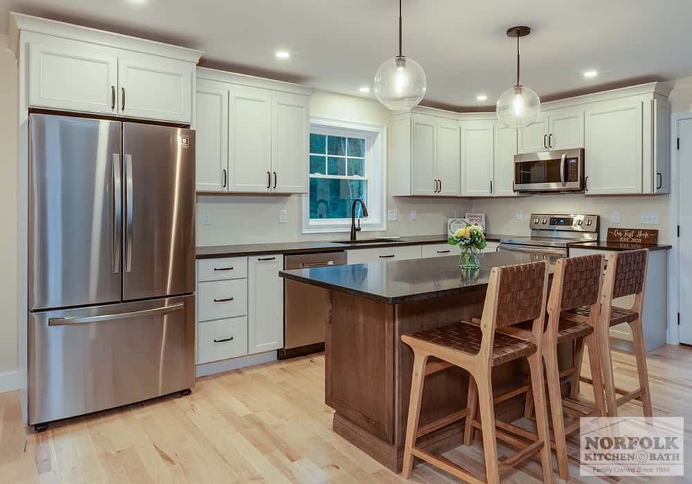 two tone kitchen remodel in Hudson, NH