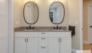 Double White Bath Vanity in Hudson, NH