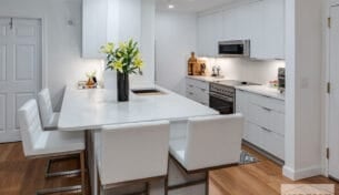 Contemporary White Kitchen Remodel - Manchester, NH