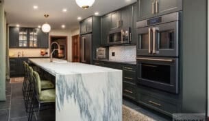 Contemporary Green Kitchen - Amherst, NH