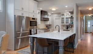 Two Tone Kitchen With Quartz - Quincy, MA