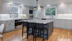 Two Tone Grey Kitchen Remodel - Waban, MA