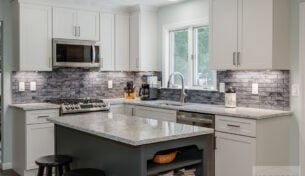 White & Gray Shaker Kitchen - Maynard, MA