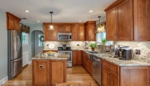 Maple Kitchen With Granite - Weymouth, MA