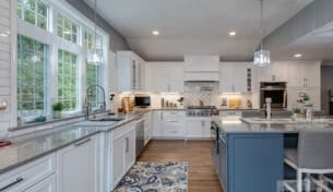 Blue & White Shaker Kitchen - Billerica, MA