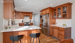 Craftsman Kitchen With Quartz - Arlington, MA
