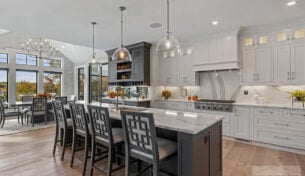 Gray & White Kitchen With Quartz - Gilford, NH