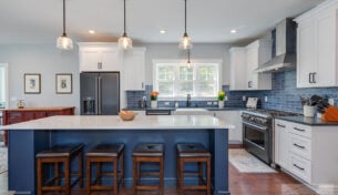 Classic White & Blue Kitchen - Merrimack, NH