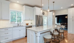 New England White Kitchen With Quartz - Holliston, MA