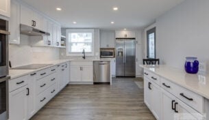 White Kitchen Remodel With Quartz - Weymouth, MA