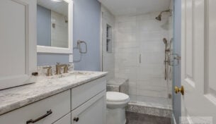 White Guest Bathroom Remodel -  Easton, MA