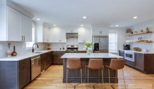 Chic Cherry & White Kitchen - Hyde Park, MA