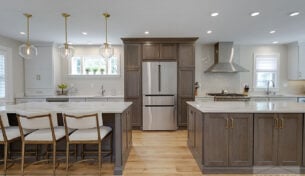 Kitchen Remodel With Two Islands - Milton, MA