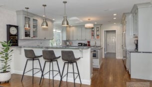 Gray Kitchen Remodel With Quartzite - Holliston, MA
