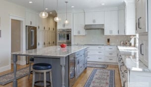 Gray & White Kitchen With Granite - Rehoboth, MA