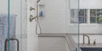 Blue & Gray Master Bathroom - Holliston, MA