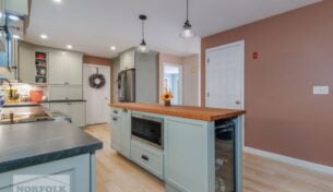 Evergreen & Quartz Transitional Kitchen - Plaistow, NH
