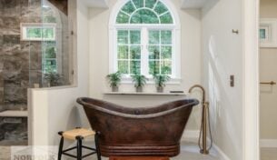 Modern Monochrome Bath Sanctuary – Sudbury, MA
