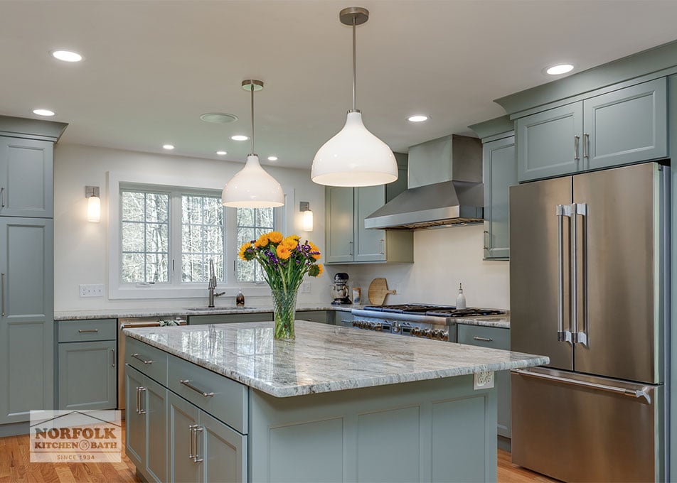 Green Shaker Kitchen Cabinet - Epping, NH