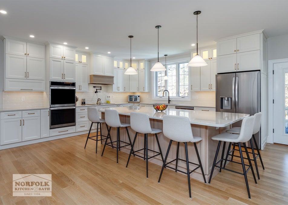 Sleek White Kitchen - Bedford, NH