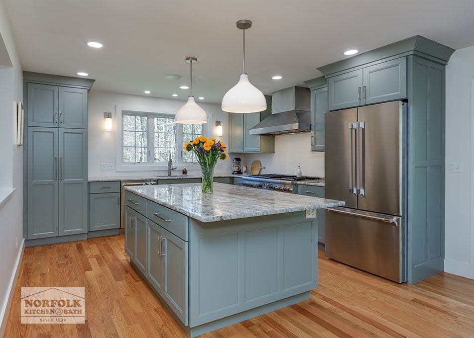 Green Shaker Kitchen Cabinet - Epping, NH