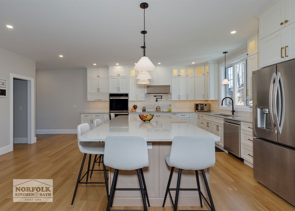 Sleek White Kitchen - Bedford, NH